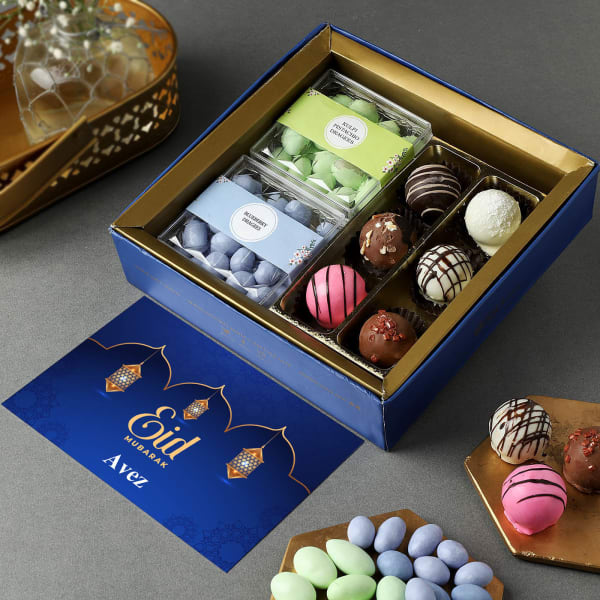 Personalized Ramadan Gift Tray with Dragees & Truffles