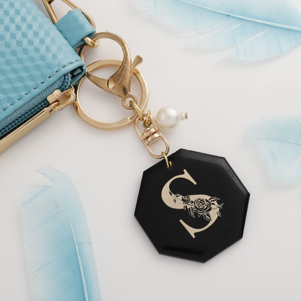 Personalized Resin Initial Keychain