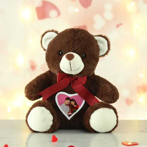 Personalized Romantic Heart Brown Teddy
