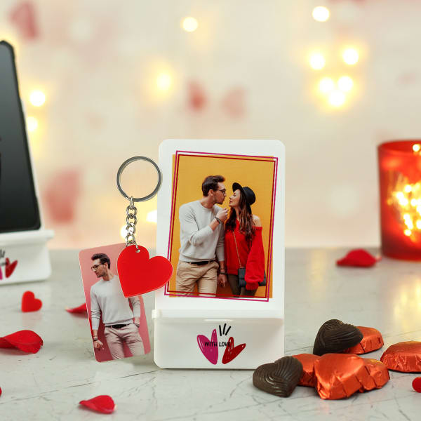 Personalized Romantic Mobile Stand with Key Chain