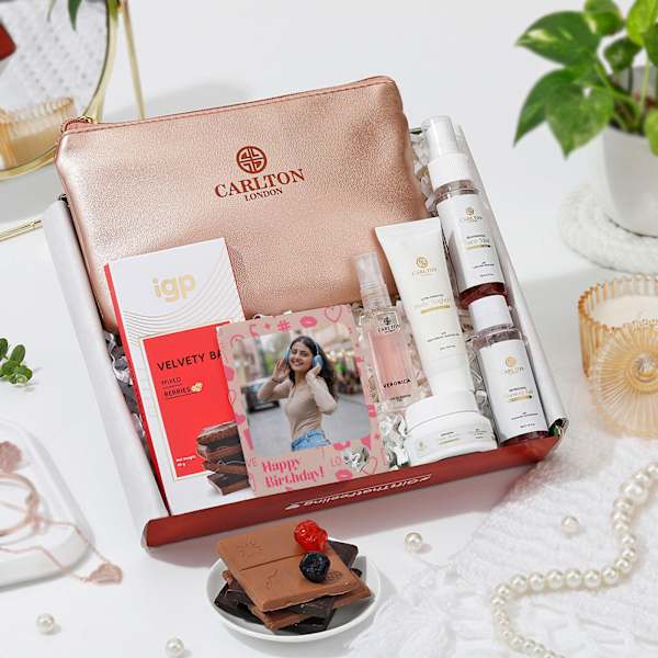 Personalized Rose Gold Luminousness Birthday Hamper