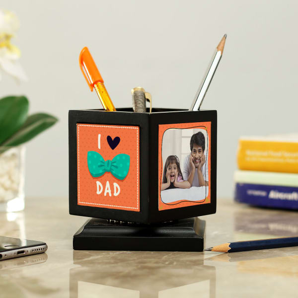 Personalized Rotating Photo Pen Stand for Dad Gift/Send Home and