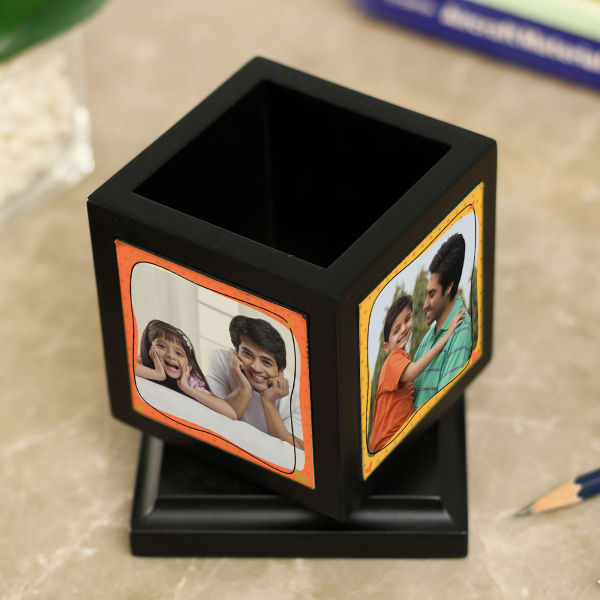 Personalized Rotating Photo Pen Stand for Dad Gift/Send Home and