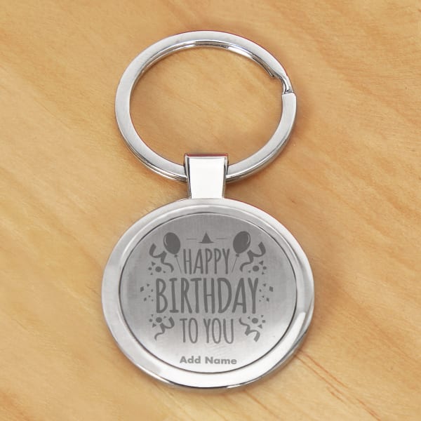 Personalized Round Birthday Keychain