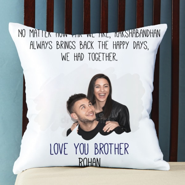 Personalized Satin Pillow for Rakhi