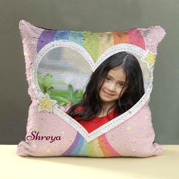 Personalized Sequin Pillow for Girls