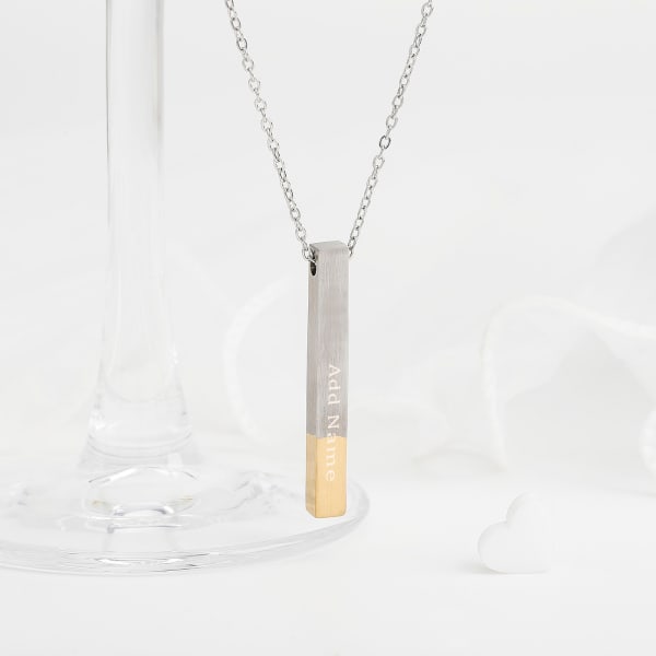 Personalized Silver & Gold Cubic Pendant