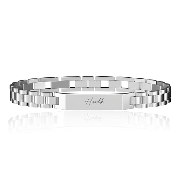 Personalized Silver Stark Chain Bracelet