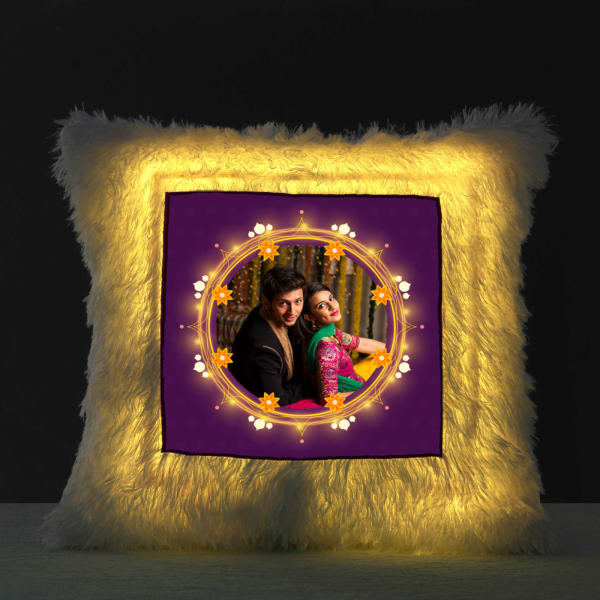 Personalized Soft Fur LED Cushion