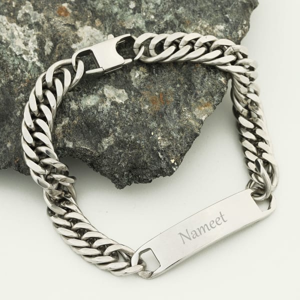 Personalized Stainless Steel Chain Mens Bracelet