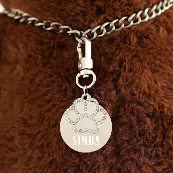Personalized Studded Paw Pet Charm