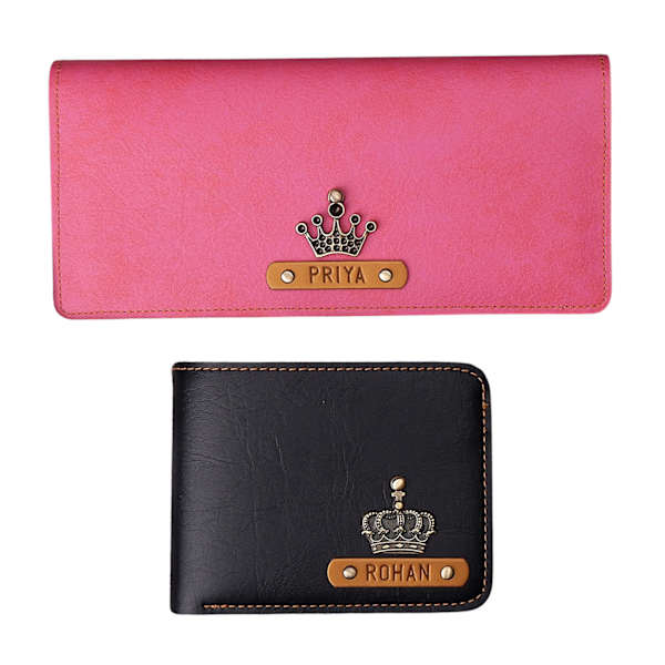 Personalized Stylish Couple's Wallet Set