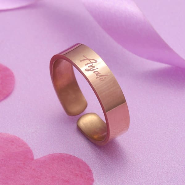 Personalized Stylish Rose Gold Adjustable Women's Ring