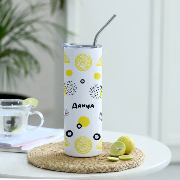 Personalized Summer Sizzle Stainless Steel Tumbler With Straw