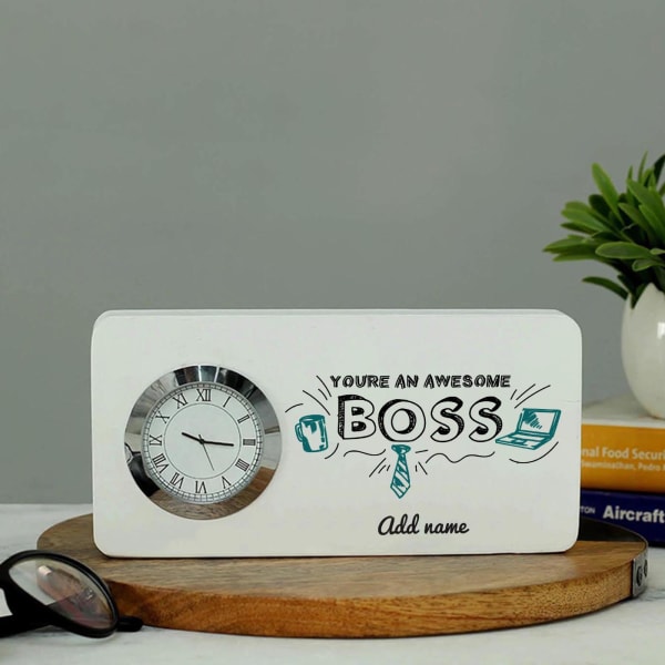 Personalized Table Clock for Boss