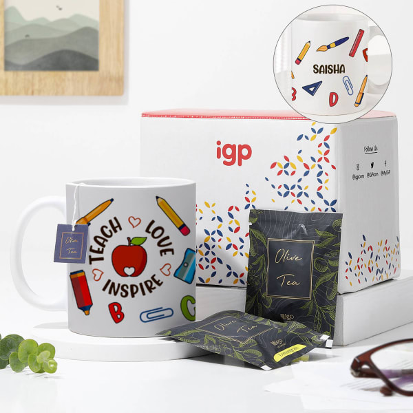 Personalized Teach Love Inspire Mug And Tea Combo