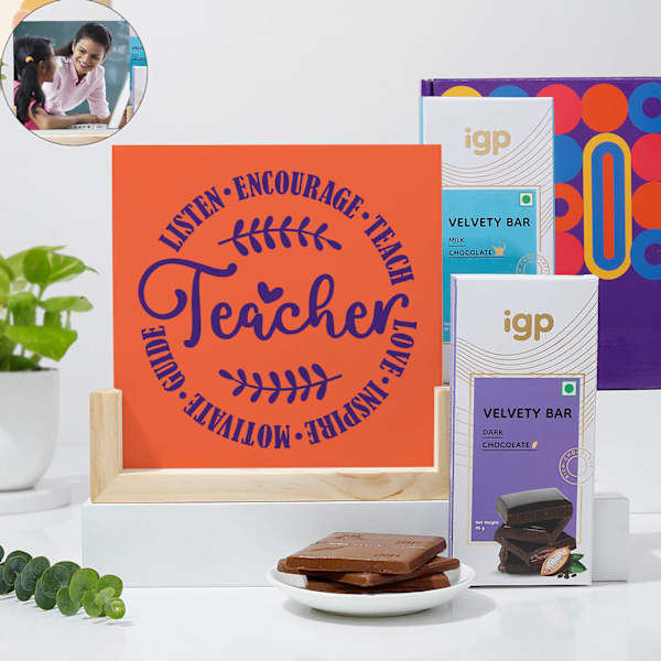 Personalized Teacher Double-Sided Frame And Chocolate Combo