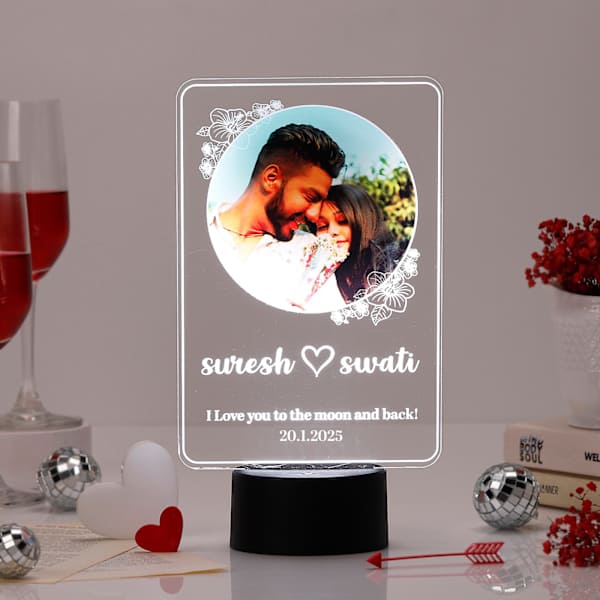 Personalized To Moon And Back LED Lamp