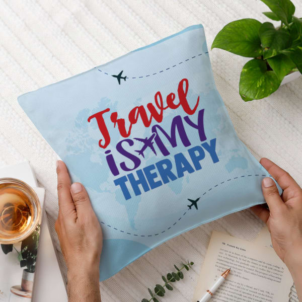 Personalized Travel Is My Therapy Cushion