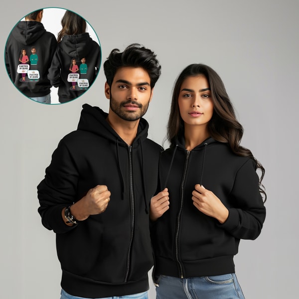 Personalized Unisex Hoodies For Brothers And Sisters - Black