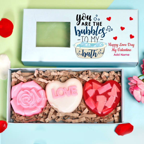 Personalized Valentine Box of Love Soaps - Set of 3