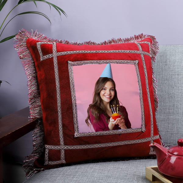 Personalized Velvet Cushion For Birthday