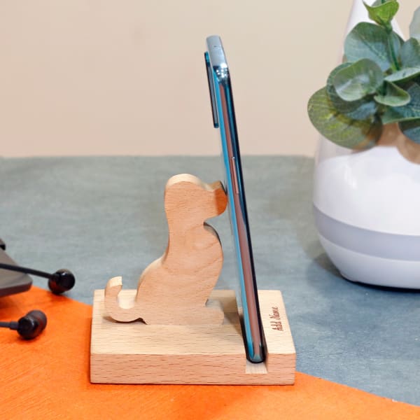 Personalized Wood Mobile Stand - Customize With Name