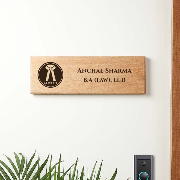 Personalized Wooden Name Plate for Lawyer