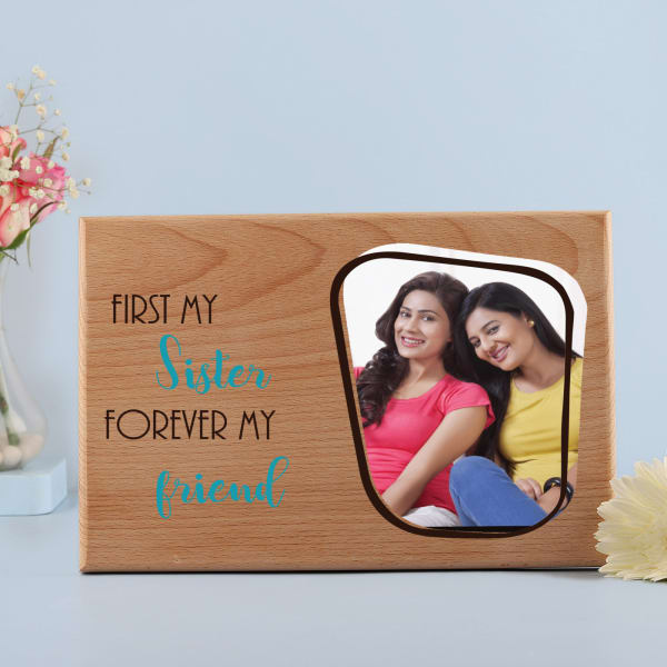 Personalized Wooden Photo Frame for Sister