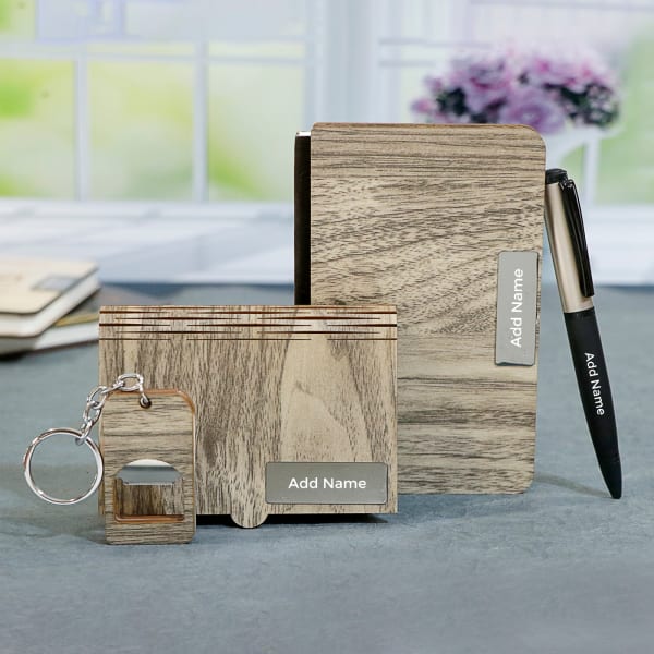 Personalized Wooden Stationery Gift Set