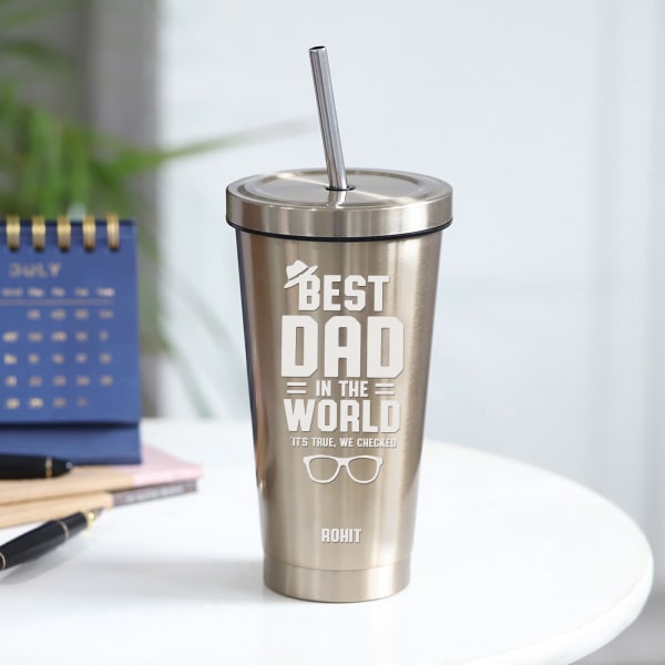 Personalized World's Best Dad Golden Tumbler