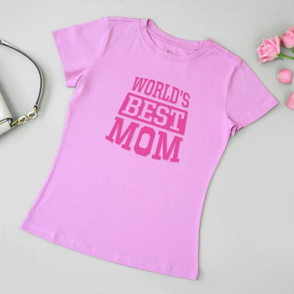 Personalized World's Best Mom T-shirt - Lilac