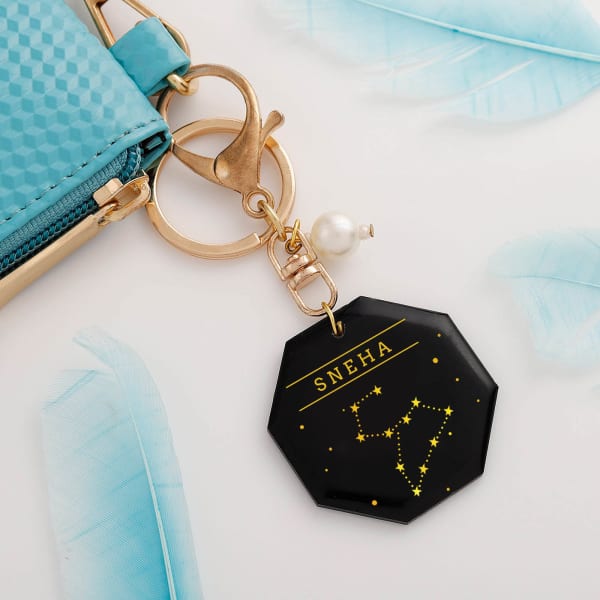 Personalized Zodiac Constellation Keychain - Leo