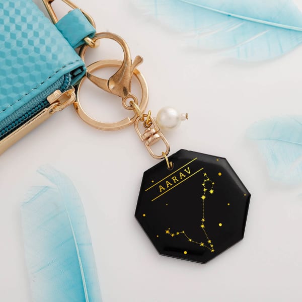 Personalized Zodiac Constellation Keychain - Pisces