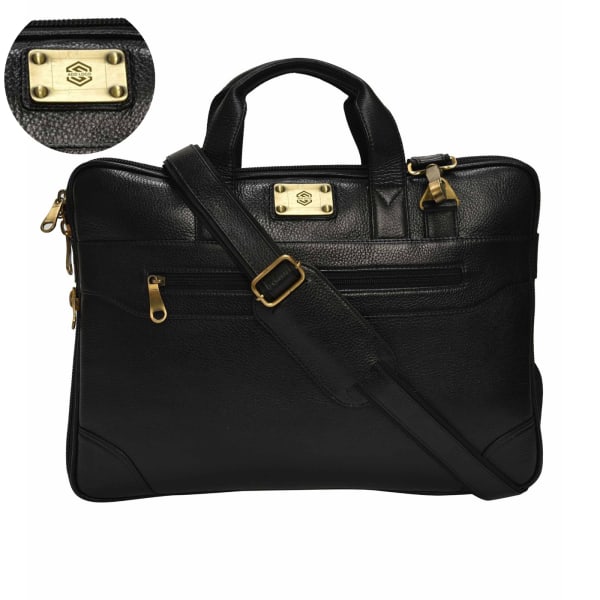 Phantom Black Sleek Christopolo Men's Laptop Bag - Customizable with Logo