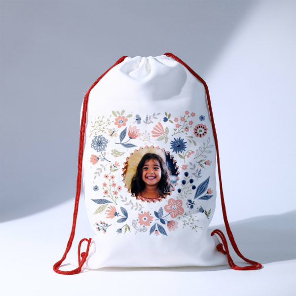 Picture Bloom - Drawstring Bag - Personalized