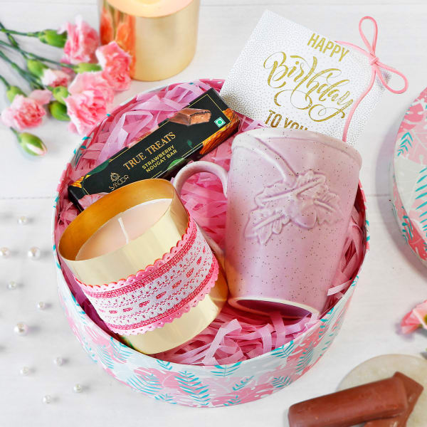 Pink And Drink All The Way - Candle Hamper