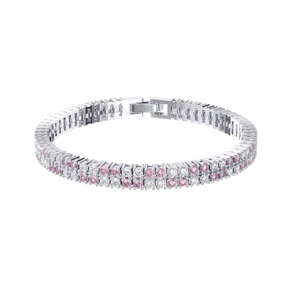 Pink And White CZ Tennis Bracelet