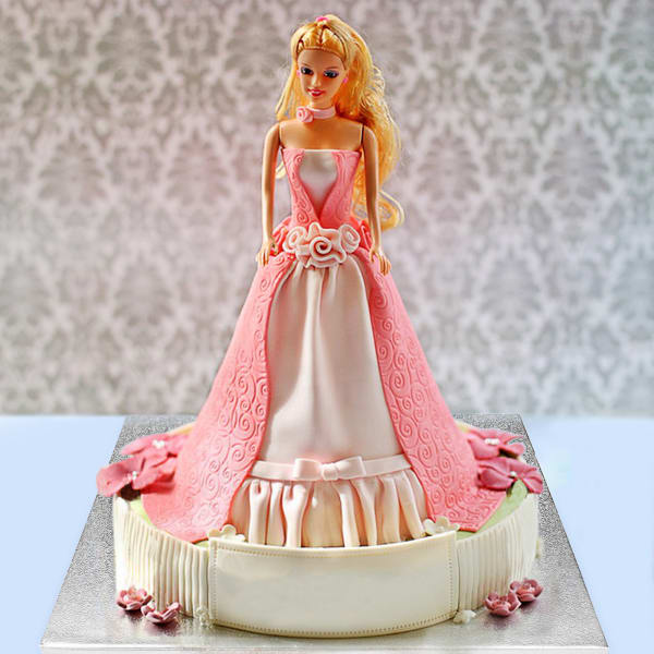 Pink Barbie Fondant Cake (2.5 Kg)