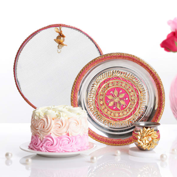 Pink Elegance Karwa Chauth Hamper