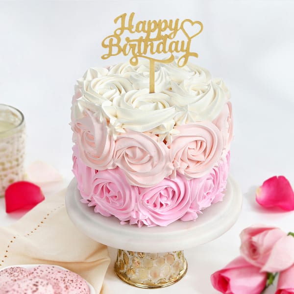 Pink Ombre Mini Birthday Cake (300 Gm)