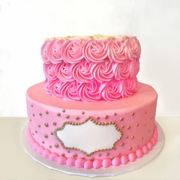 Pink Ombre Roses Semi Fondant Cake (6 Kg)