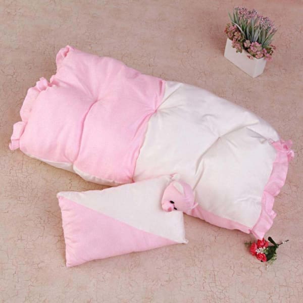 Pink Soft Bed & Cushion Set for Babies