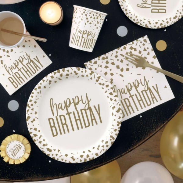 Plate - Happy Birthday - Set Of 8