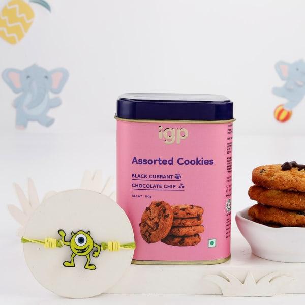 Playful Monster Inc Rakhi With Cookies