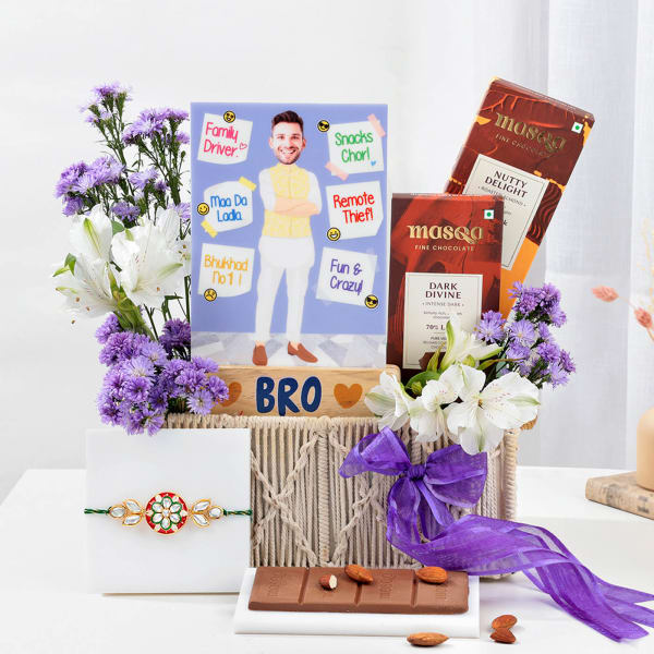 Playful Personalized Caricature Raksha Bandhan Hamper