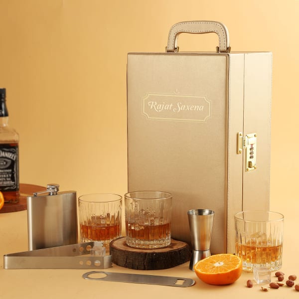 Portable Personalized Bar Set - Gold