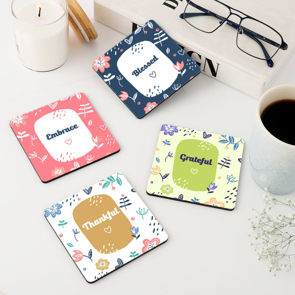 Positive Vibes Coasters - Set Of 4