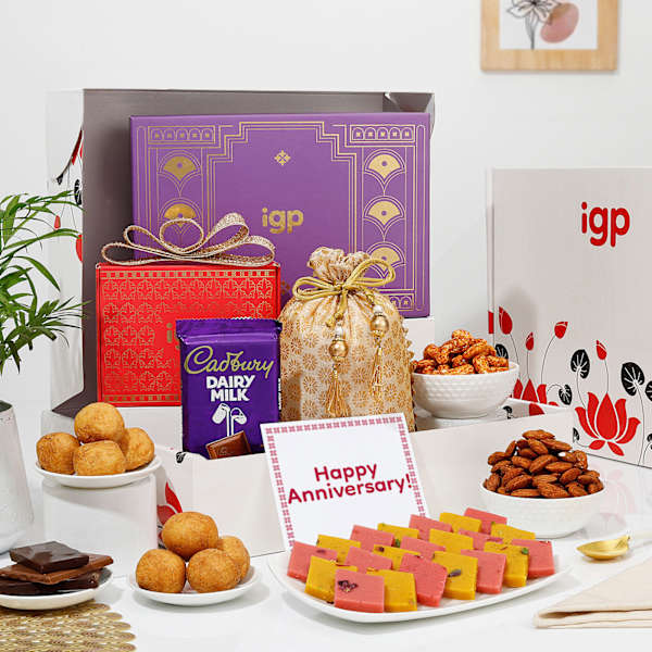 Potli Full Of Dry Fruits Anniversary Hamper