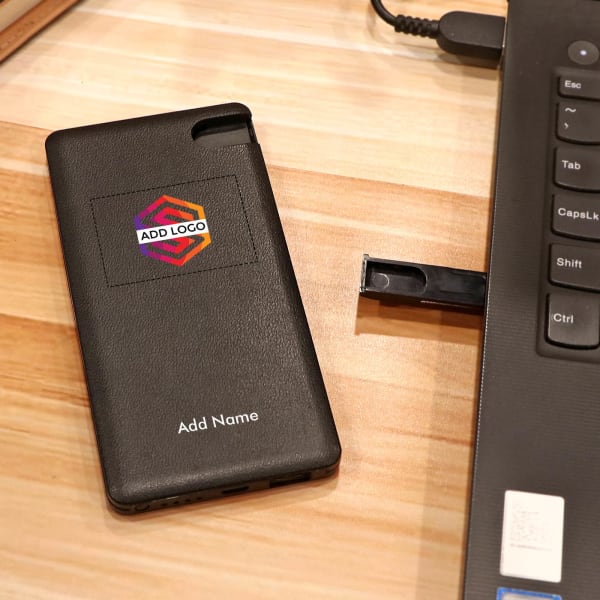 Power Bank 5000mAh with 16 GB Flash Drive - Customized with Logo and Name